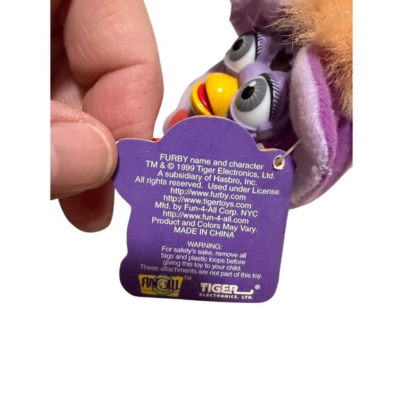 Vintage 1999 Tiger Electronics Talking Furby Mini Clip-on Keychain Purple Works - Picture 2 of 6